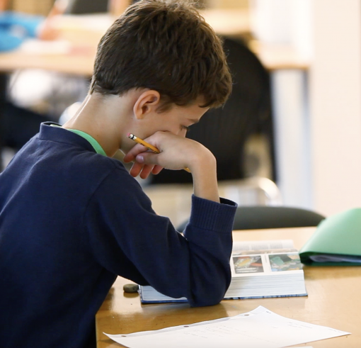 A Montessori Elementary student starts a project