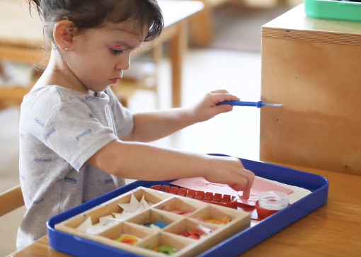 Montessori Toddler exploring her world